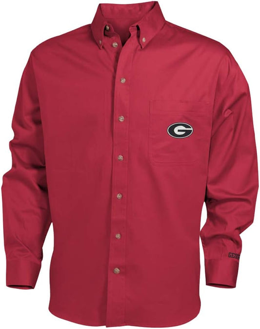 Georgia Solid Woven L/S Red